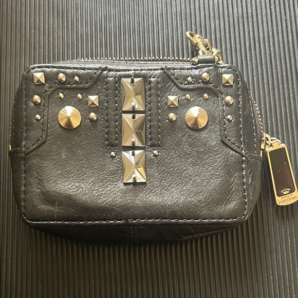 Vintage Juicy Couture Black Studded Leather Coin Purse - Picture 1 of 8